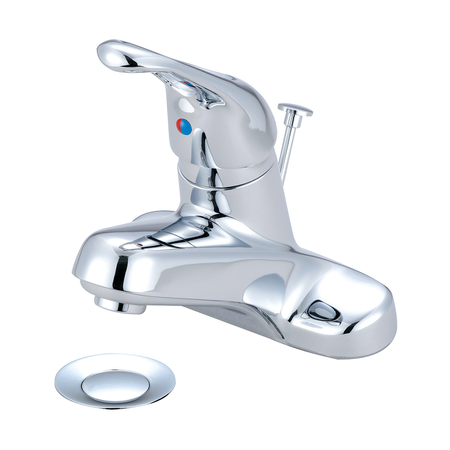 OLYMPIA FAUCETS Single Handle Bathroom Faucet, NPSM, Centerset, Polished Chrome, Overall Width: 6" L-6170